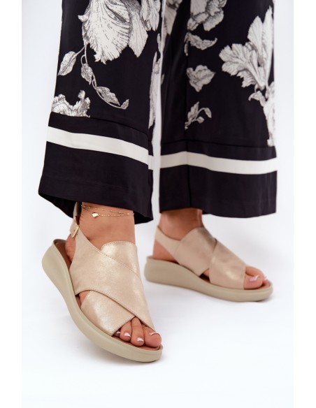 Women's Sandals Made Of Eco Leather Gold Tosmelia