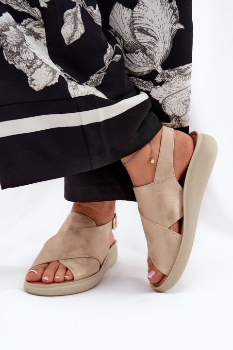 Women's Sandals Made Of Eco Leather Gold Tosmelia