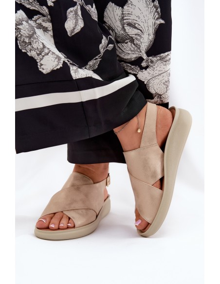 Women's Sandals Made Of Eco Leather Gold Tosmelia