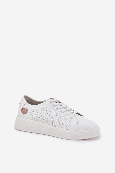 Women's Leather Sneakers On Platform Vinceza 88018 White 2
