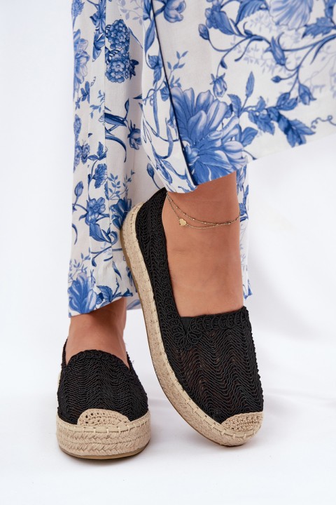 Ladies Platform Espadrilles Vinceza 17392 Black