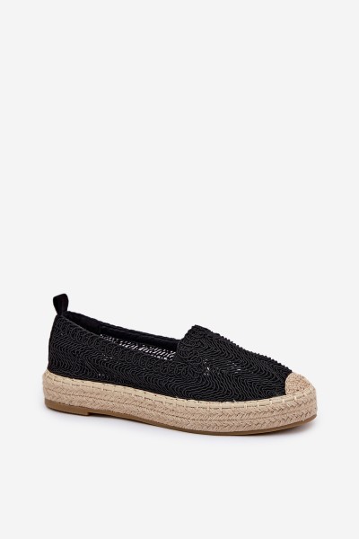 Ladies Platform Espadrilles Vinceza 17392 Black 2