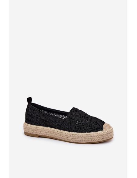 Ladies Platform Espadrilles Vinceza 17392 Black
