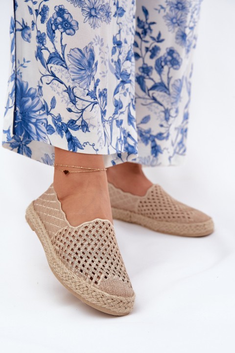 Women's Espadrilles With Weave Beige Vinceza 13625