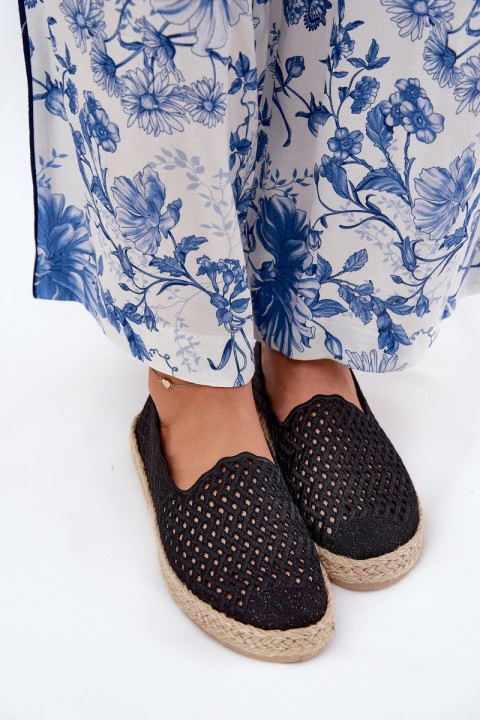 Women Espadrilles With Braiding Vinceza 13625 Black
