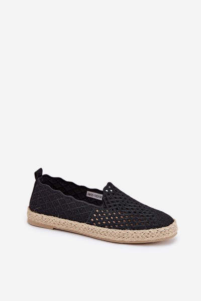 Women Espadrilles With Braiding Vinceza 13625 Black 2