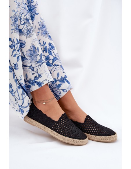 Women Espadrilles With Braiding Vinceza 13625 Black