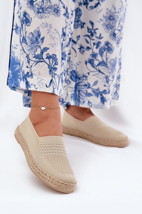 Ladies Espadrilles With Weaving Vinceza 13624 Beige