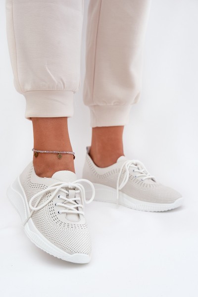 Women's Leather Sports Shoes Vinceza 79532 White