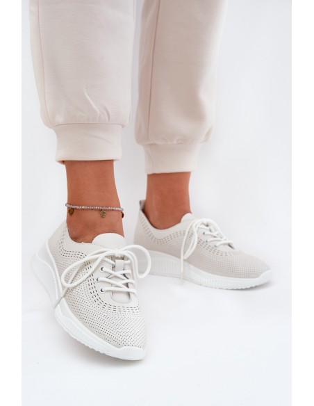 Women's Leather Sports Shoes Vinceza 79532 White