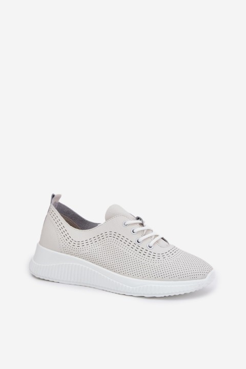 Women's Leather Sports Shoes Vinceza 79532 White