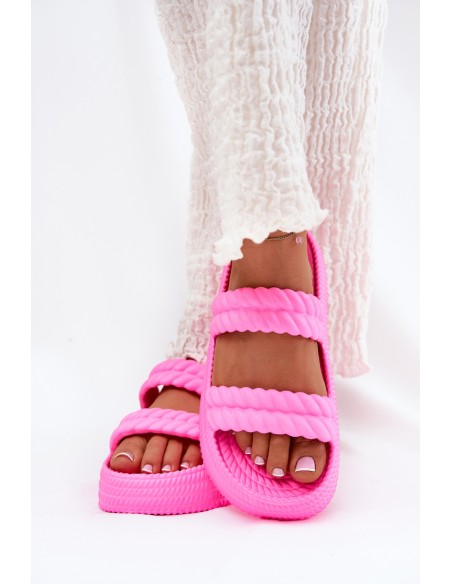 Foam Lightweight Women's Sandals On Platform S.Barski ZK51-001 Fuchsia