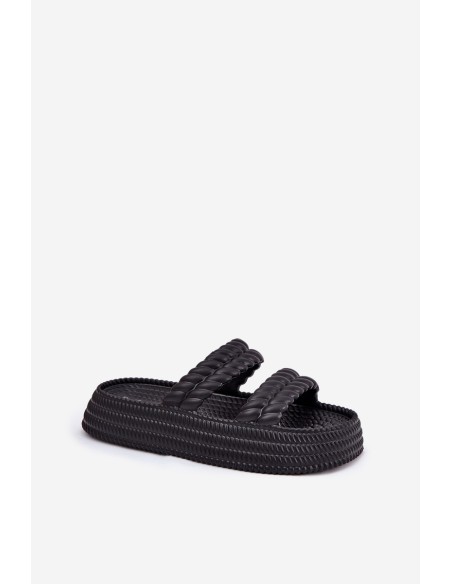 Foam Lightweight Women's Slippers On Platform S.Barski ZK51-001 Black