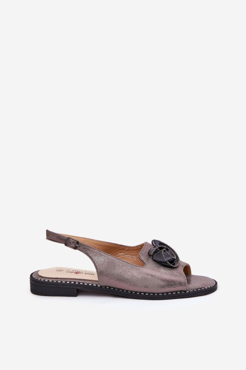 Blizgančios moteriškos basutės su puošmena