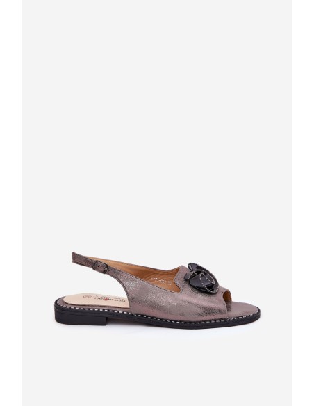 Blizgančios moteriškos basutės su puošmena