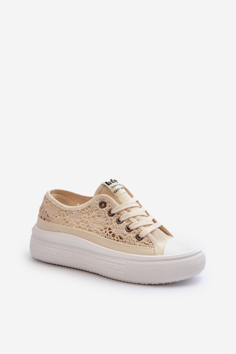 Women's Lace Sneakers Lee Cooper LCW-23-44-1620 Beige