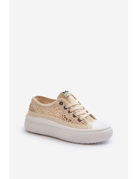 Women's Lace Sneakers Lee Cooper LCW-23-44-1620 Beige