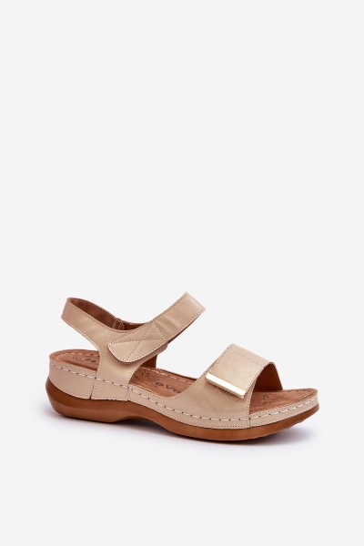Comfortable Women's Sandals with Velcro Beige Iphiope 2