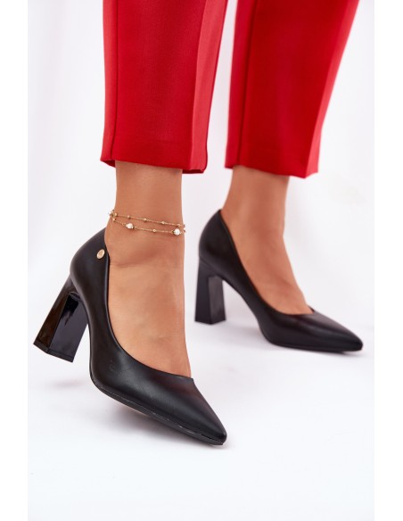 Elegant Heels On Block Heel Vinceza 62221 Black