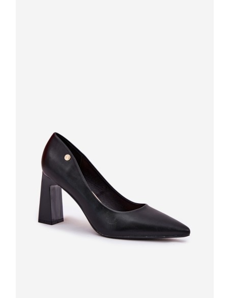 Elegant Heels On Block Heel Vinceza 62221 Black