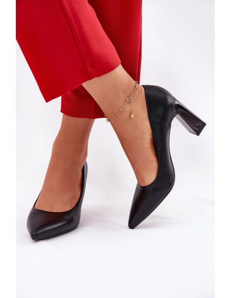 Elegant Heels On Block Heel Vinceza 62221 Black