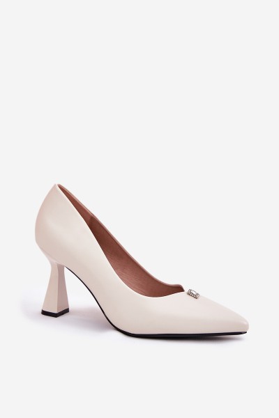 Elegant Heels On Flared Stiletto Vinceza 62222 Beige 2