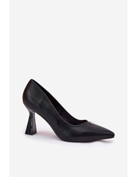 Elegant Heels on a Flared Stiletto Vinceza 62222 Black