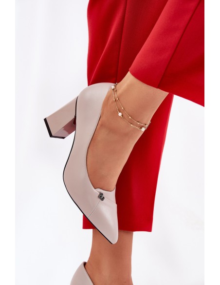 Elegant Heeled Shoes Vinceza 62224 Grey