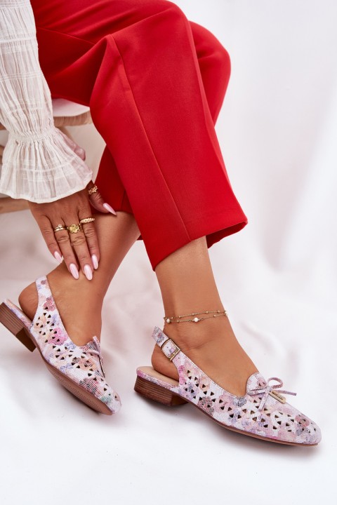 Cutout Ballet Flats With Open Heel Multicolor Navinnia