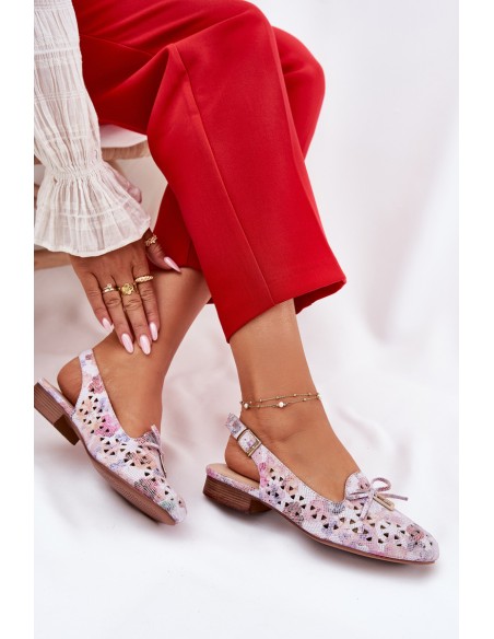 Cutout Ballet Flats With Open Heel Multicolor Navinnia