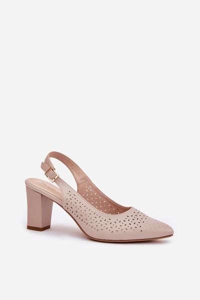 Cutout Sandals With Pointed Toes On A Heel Beige Sergio Leone SK163 2