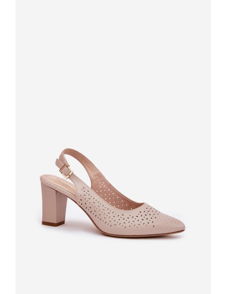 Cutout Sandals With Pointed Toes On A Heel Beige Sergio Leone SK163