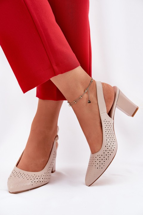 Cutout Sandals With Pointed Toes On A Heel Beige Sergio Leone SK163
