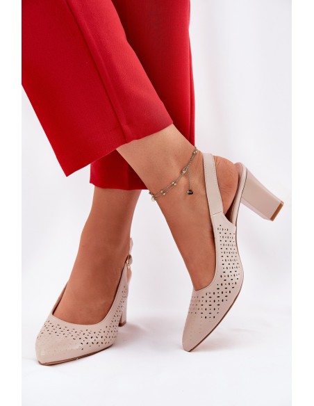 Cutout Sandals With Pointed Toes On A Heel Beige Sergio Leone SK163