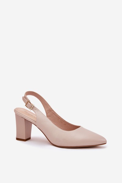 Comfortable Heels On A Block Heel Sergio Leone SK162 Beige 2