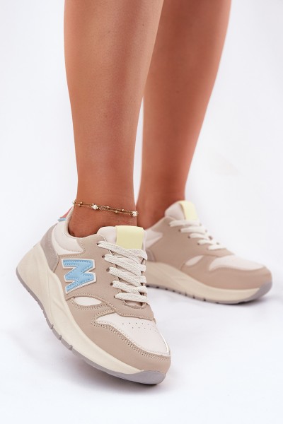 Ladies Sneakers On Platform Beige Tenanela