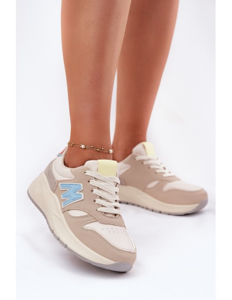 Ladies Sneakers On Platform Beige Tenanela