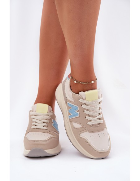 Ladies Sneakers On Platform Beige Tenanela