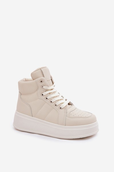 High Women's Sneakers On Platform Beige Tillive 2
