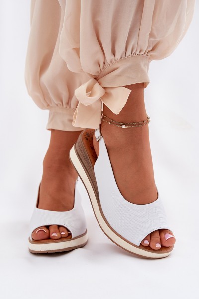 Leather Wedge Sandals Artiker 56C2317 White