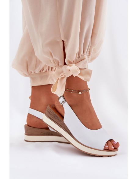 Leather Wedge Sandals Artiker 56C2317 White
