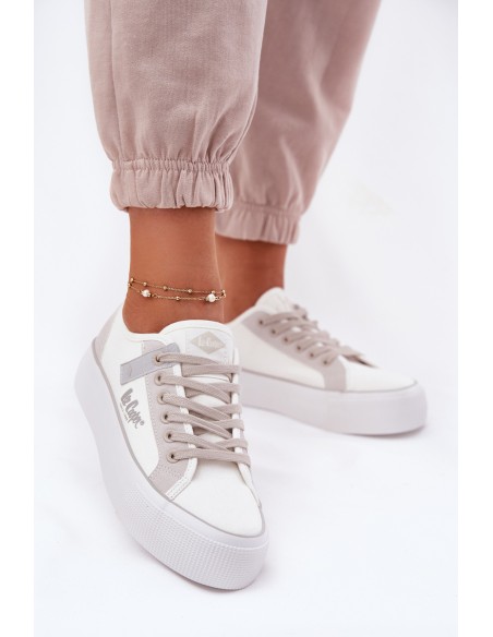 Women Sneakers On Platform Lee Cooper LCW-25-31-3479L White-Grey