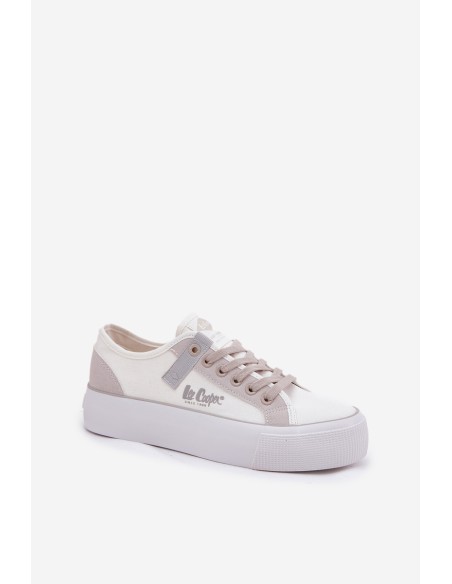 Women Sneakers On Platform Lee Cooper LCW-25-31-3479L White-Grey