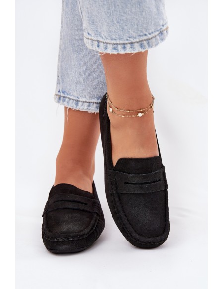 Women's Suede Loafers Big Star RR274948 Black