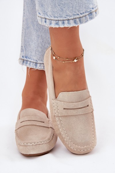 Suede Women's Loafers Big Star RR274947 Beige