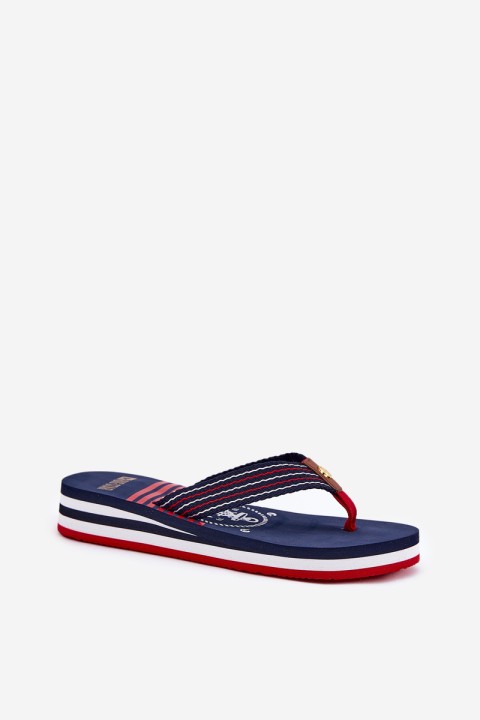 Women's Wedge Flip Flops Big Star RR274A126 Navy