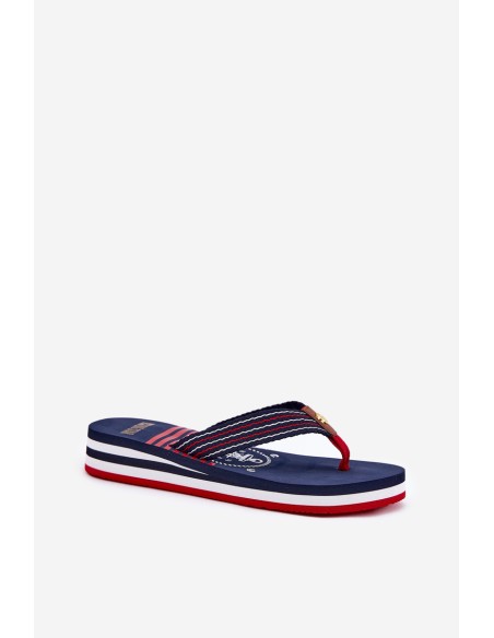 Women's Wedge Flip Flops Big Star RR274A126 Navy