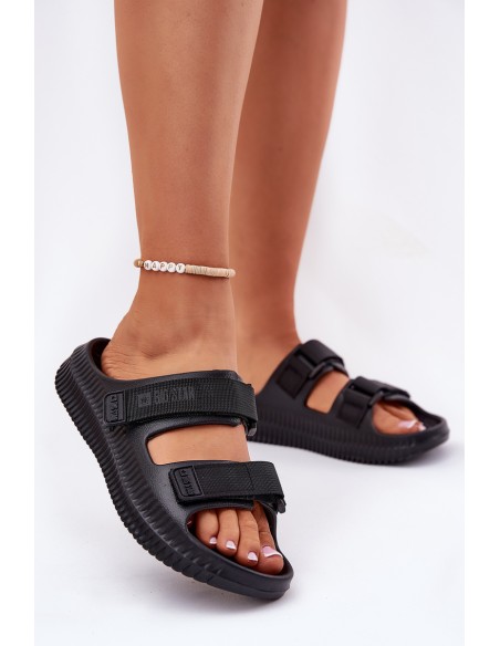 Women Foam Slippers With Velcro Big Star RR274A527 Black