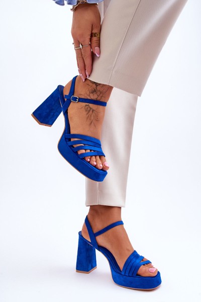 Women's Suede Platform Sandals Blue Verda