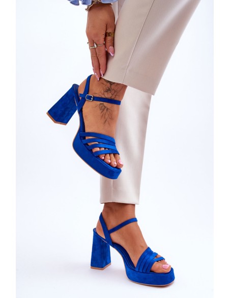 Women's Suede Platform Sandals Blue Verda